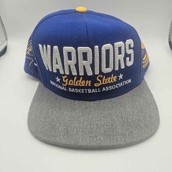 Adidas NBA Golden State Warriors Blue & Gold Embroidered Mens Snapback Hat Curry - Picture 1 of 5